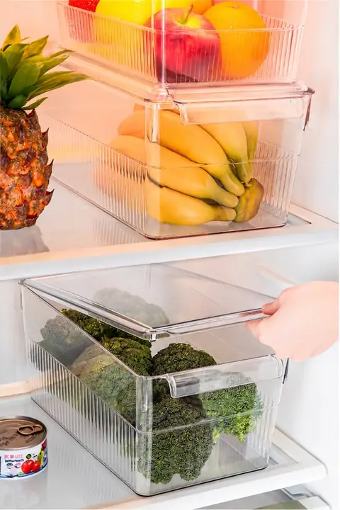 3-Piece Maxi Lidded Fridge & Cabinet Organizer Set, 8 L