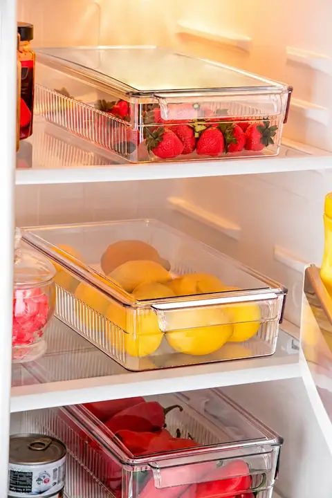 3-Piece Mini Lidded Fridge & Cabinet Organizer Set, 3.5 L