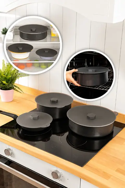 3-Piece Silicone Pot & Pan Lid Set