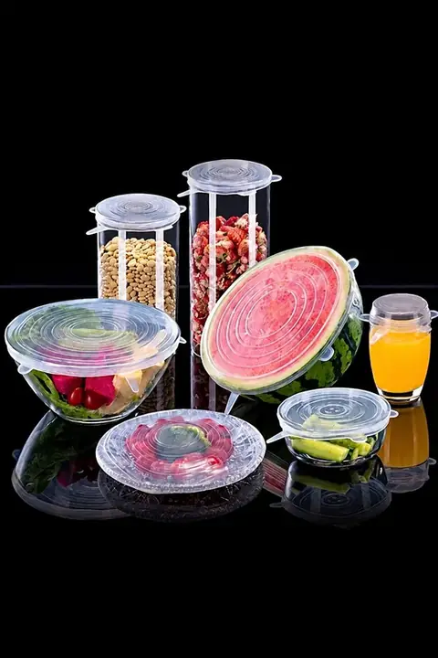 6-Pack Stretch Silicone Food Covers