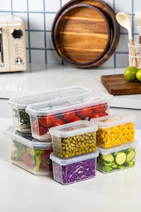 7-Piece Storage Container Set with Strainers, 5 L + 2×1.75 L + 4×360 ml