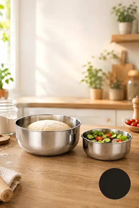 2-Piece Stainless Steel Mixing Bowl Set, 1200/2500 ml