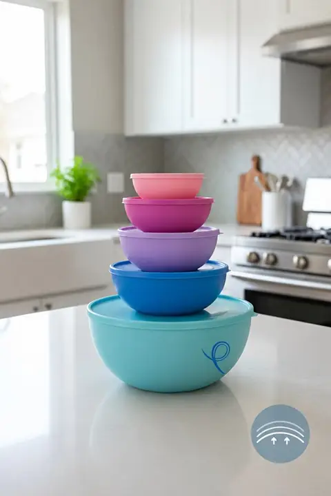 5-Piece Lidded Mixing Bowl Set, Assorted Colours
