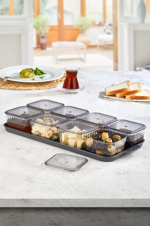 8-Compartment Square Breakfast Storage Set