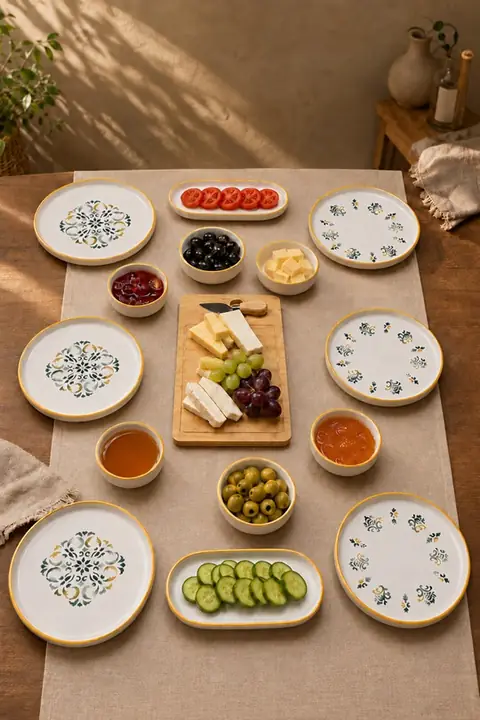 15-Piece Classic Breakfast Set with Bamboo Server