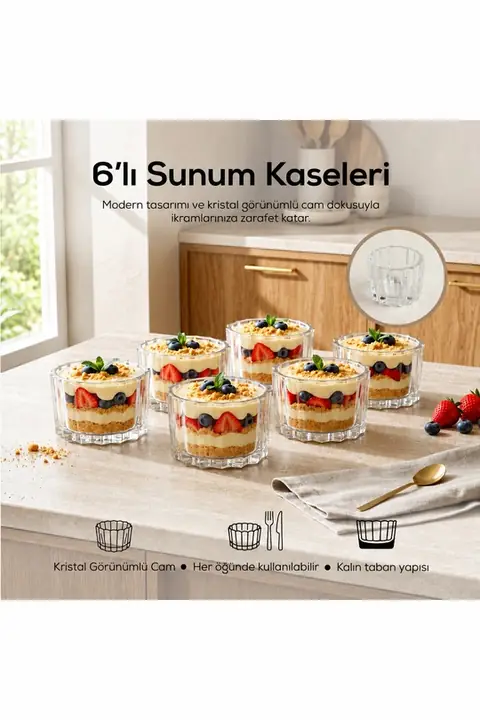 6-Piece Glass Dessert & Serving Bowl Set
