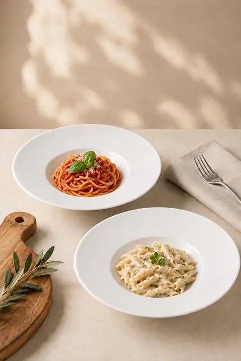 2-Piece Porcelain Pasta & Salad Bowl Set, 28 cm