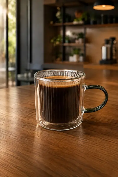 Double-Wall Borosilicate Glass Mug with Handle, 270 ml