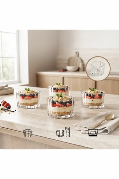 4-Piece Glass Dessert & Serving Bowl Set