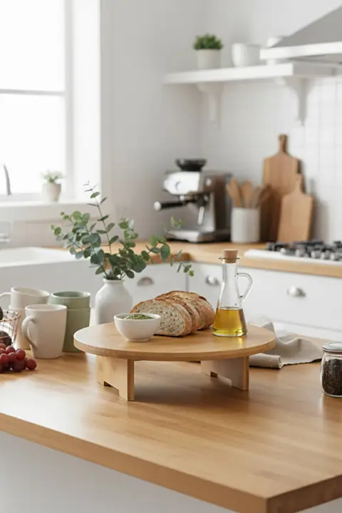 Footed Round Serving Tray