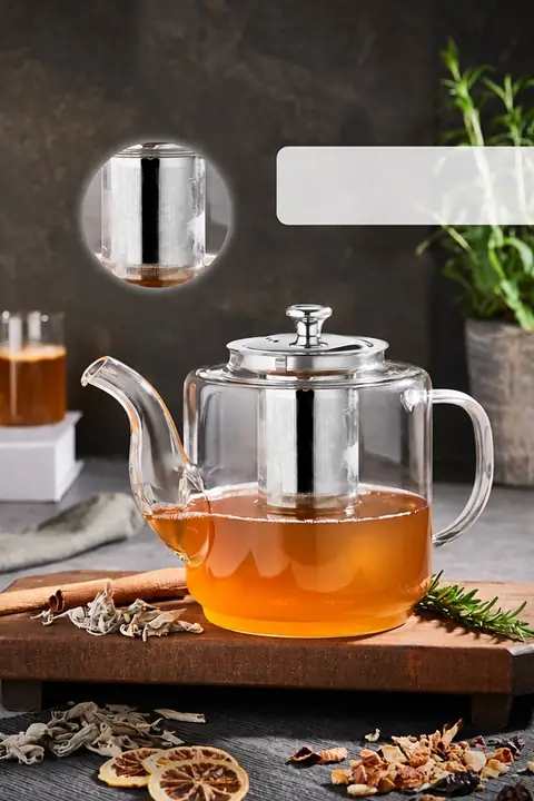 Heat-Resistant Glass Teapot with Infuser, 1800 ml