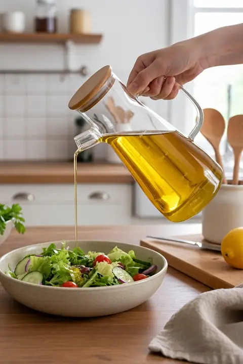 Glass Oil Bottle with Lid, 900 ml