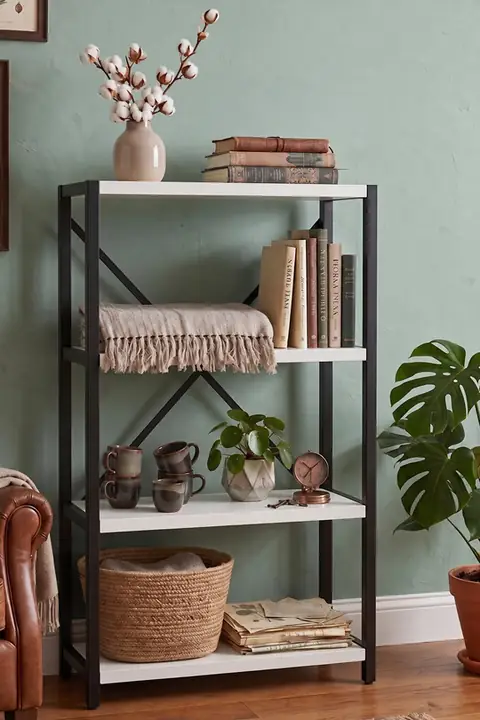 4-Shelf Metal Shelving Unit, 120 × 60 cm