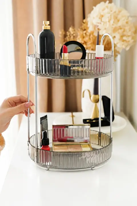 2-Tier Rotating Makeup & Jewelry Organizer