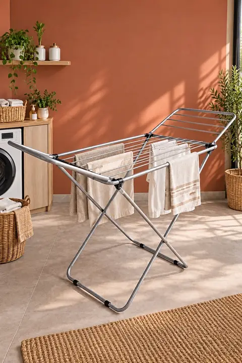 Foldable Metal Clothes Drying Rack, 176 cm