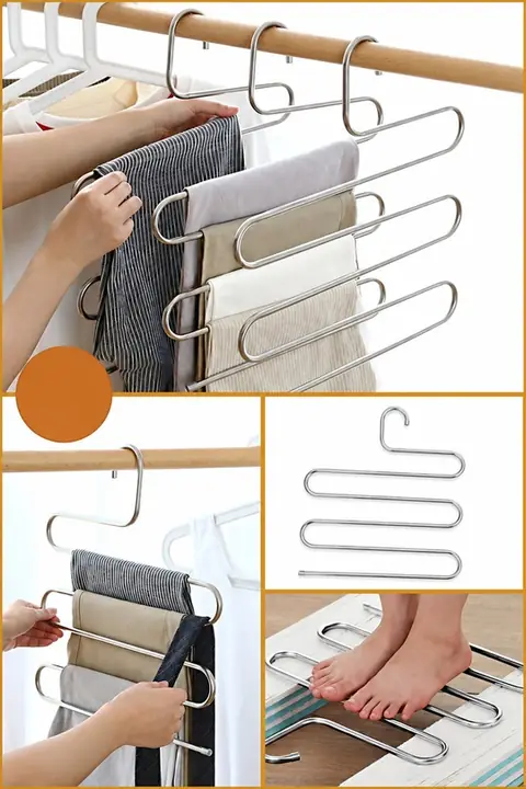 4-Pack Metal 5-Tier Trouser & Scarf Hangers
