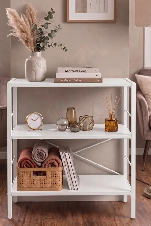 3-Shelf Metal Shelving Unit, 90 × 60 cm