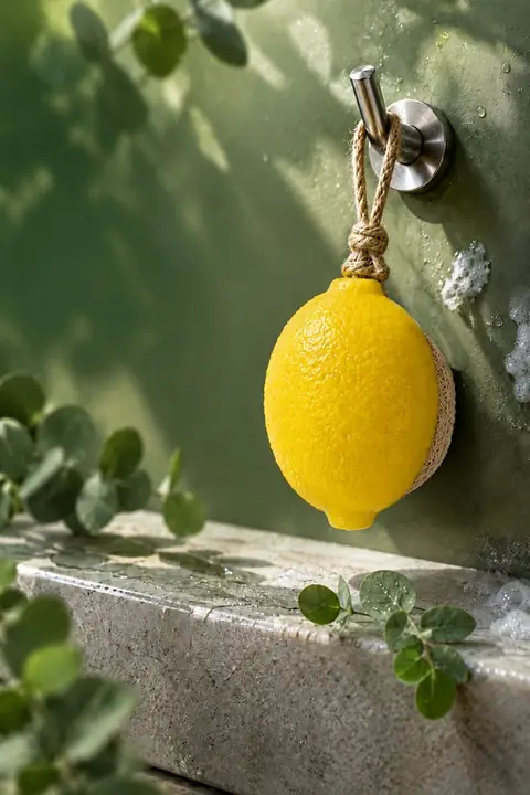Lemon-Shaped Exfoliating Bar Soap, 10.5 × 8 × 4.4 cm