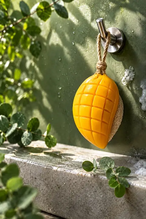 Mango-Shaped Exfoliating Bar Soap, 11.5 × 7 × 4.2 cm