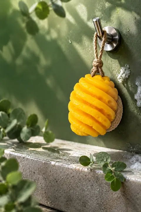 Pineapple-Shaped Exfoliating Bar Soap, 9.5 × 8 × 5 cm