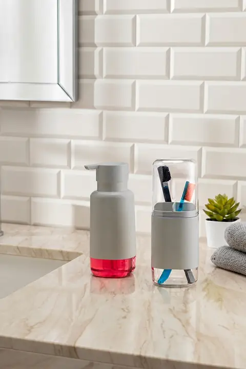 Modern Toothbrush Holder & Soap Dispenser Set, 500 ml
