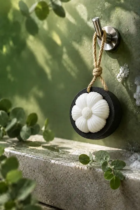 Mangosteen-Shaped Bar Soap, 6.6 × 6.6 × 4.8 cm