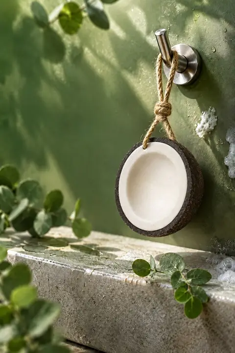Coconut-Shaped Bar Soap, 9.5 × 8 × 5 cm
