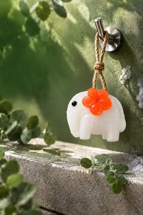 Floral Elephant Bar Soap, 8 × 10 cm