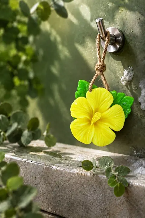 Hibiscus-Shaped Bar Soap, 10 × 10 cm
