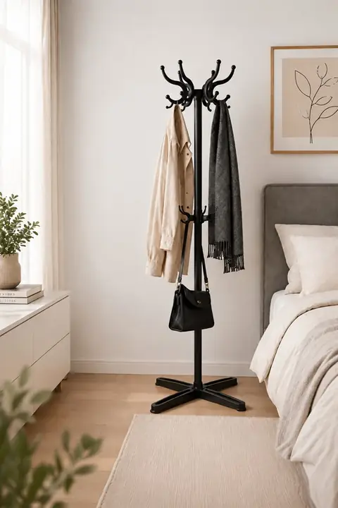 Modern Metal Coat Stand with 10 Hooks