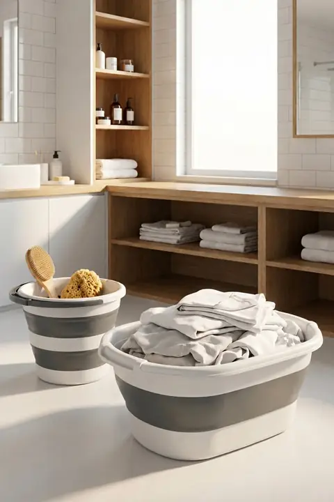 Collapsible Accordion Basket 38 L + Bucket 12 L