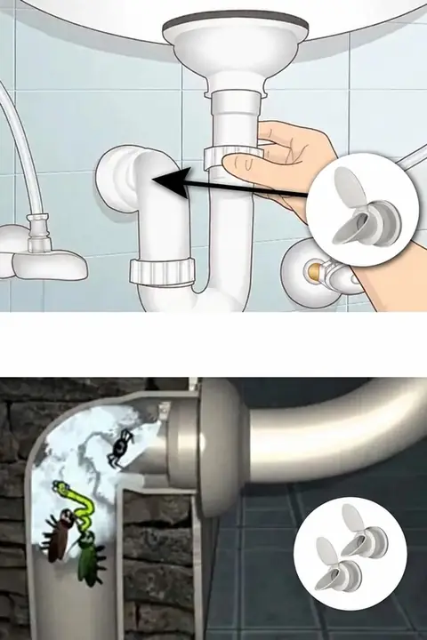 2-Pack Anti-Odour Sink Drain Adapter with Check Valve