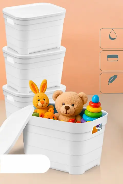 4-Piece Lidded Storage Box Set, 5 L