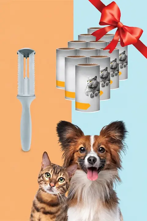 Pet Hair Lint Roller with 12 Refills