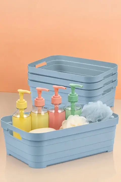 4-Piece Lidded Storage Box Set, 8.2 L