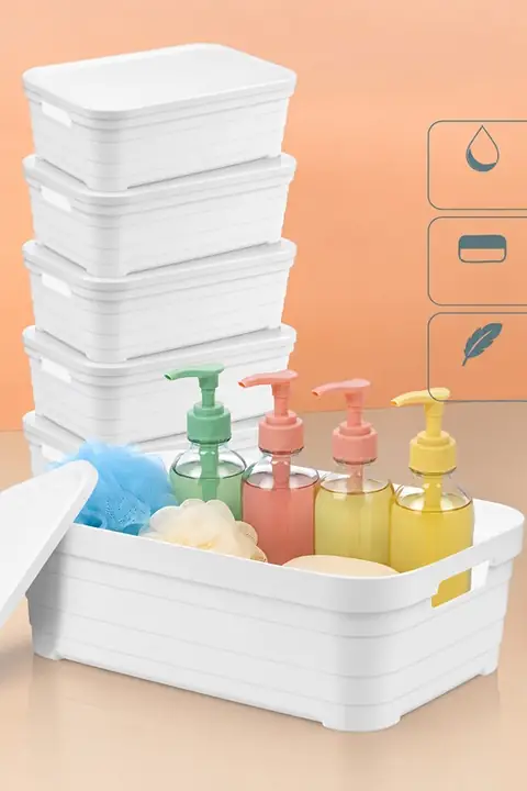 6-Piece Lidded Storage Box Set, 8.2 L