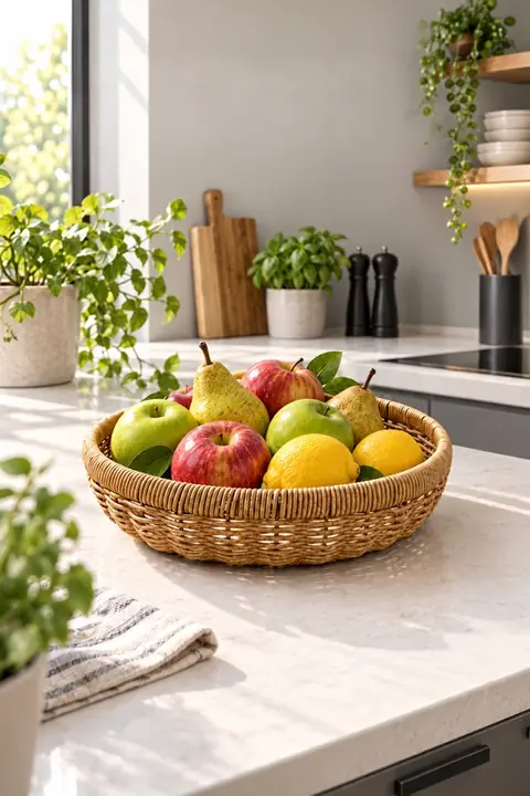 Round Woven Bread & Fruit Basket, 31 cm