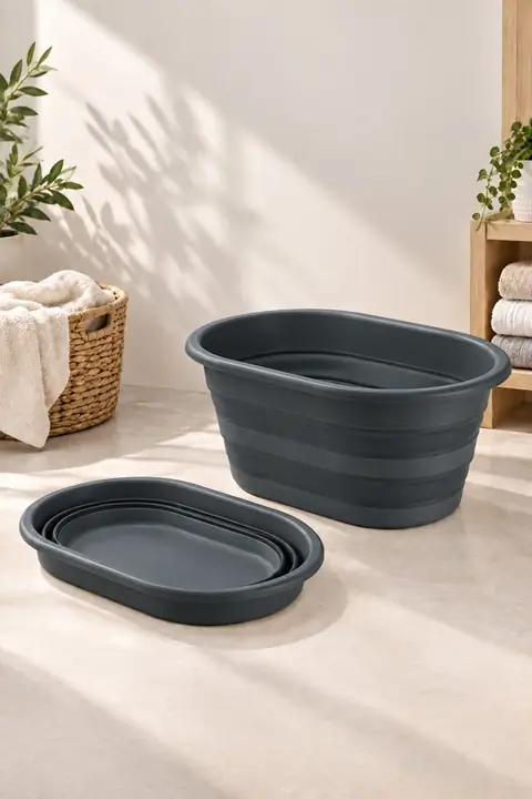 Collapsible Laundry Basket, 25 L, 54.5 × 38 cm