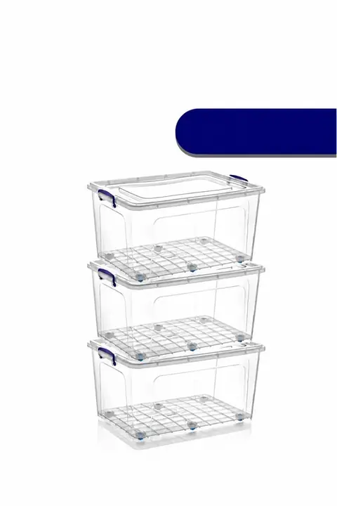 3-Piece Clear Storage Box Set, 30 L