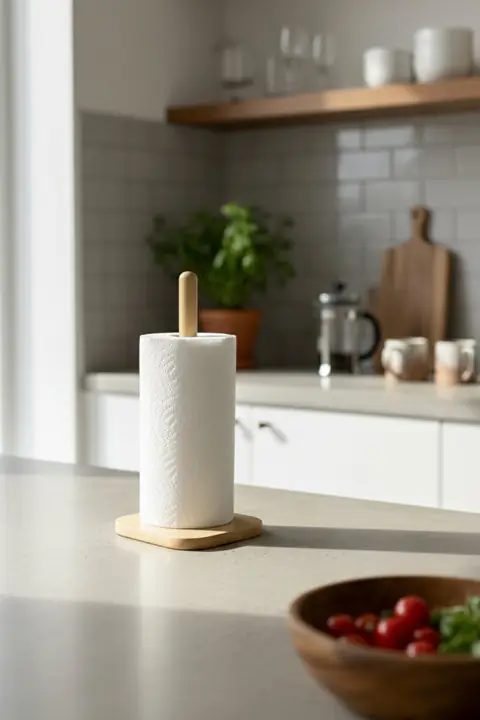 Natural Paper Towel Holder, 12 cm