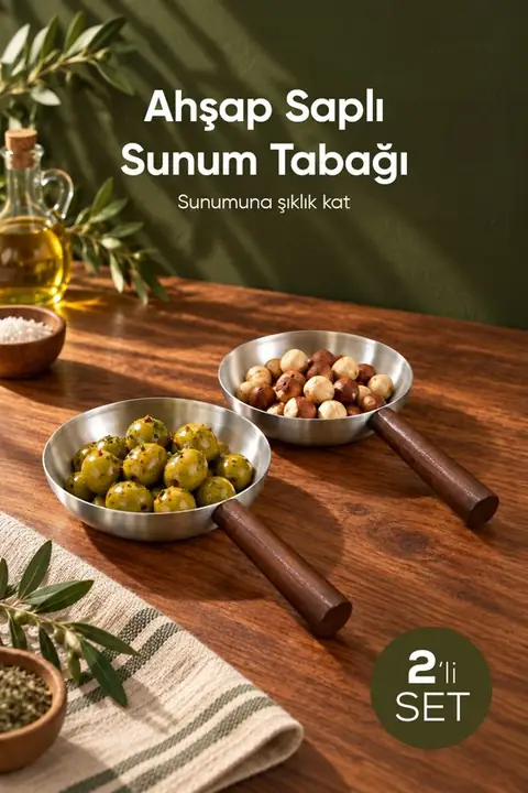 2-Piece Metal Serving Dish with Handle