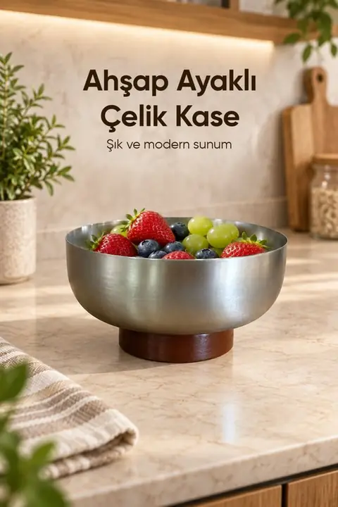 Stainless Steel Footed Serving Bowl, 16 cm